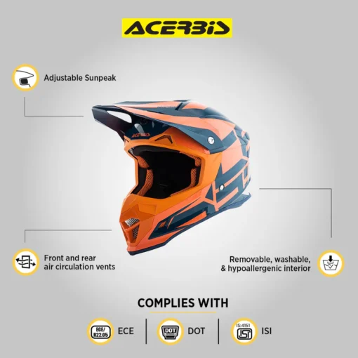 Acerbis Profile 4 Blue Orange Helmet 4