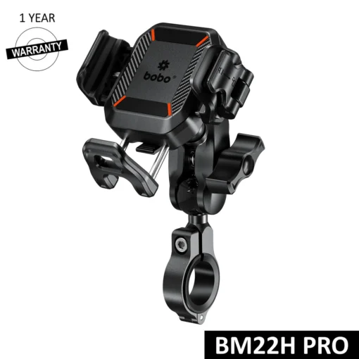 BOBO BM22H (or BM22M) PRO Handlebar (or Mirror) Mount Anti Vibration Anti Theft Bike Cycle Phone Holder Motorcycle Mobile Mount 1