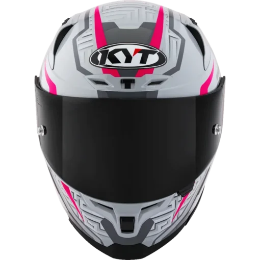KYT Striker 2V #02 Asphalt Grey Fuxia Helmet 3