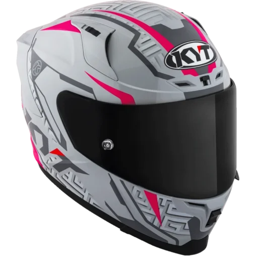 KYT Striker 2V #02 Asphalt Grey Fuxia Helmet 4