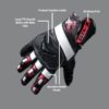 DSG GPX Black White Red Leather Gloves 4