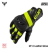 DSG GPX Black Yellow Fluorescent Grey Leather Gloves 2