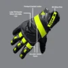 DSG GPX Black Yellow Fluorescent Grey Leather Gloves 3