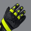 DSG GPX Black Yellow Fluorescent Grey Leather Gloves 6