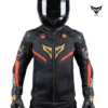 DSG Race Pro Sport Black Red Gold Leather Jacket 1