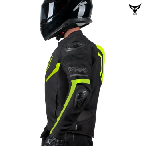 DSG Race Pro V3 Black Yellow Fluorescent Riding Jacket 4
