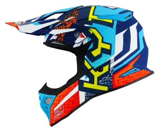 KYT Skyhawk Hyperflow Matt Light BlueRed Helmet (1)