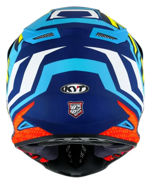 KYT Skyhawk Hyperflow Matt Light BlueRed Helmet (2)