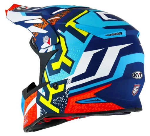 KYT Skyhawk Hyperflow Matt Light BlueRed Helmet (3)