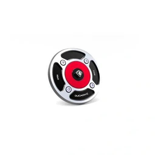 DBK Black Red Fuel Tank Cap for Ducati DesertX/ Diavel V4/ Scrambler 800/ Scrambler 1100/ Streetfighter V2 and V4, Panigale 899, 959/ V2/ V4/ Xdiavel