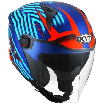 KYT D-City Lucent Blue Orange Helmet