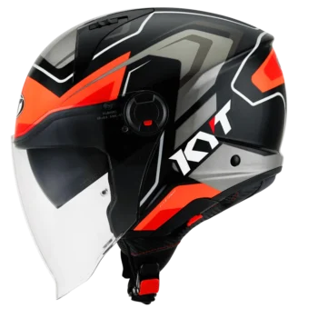 Alternative view of KYT D-City Overtech Black Orange Fluorecent Helmet