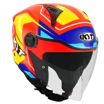 KYT D-City Overtech Black Orange Fluorecent Yellow Helmet