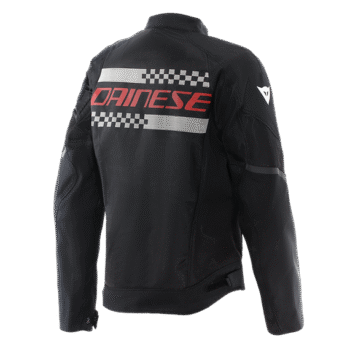 Alternative view of Dainese Herosphere Air Tex Black White Stripes Red Riding Jacket
