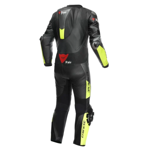 Dainese Misano 3 Perf. D-Air 1Pc Black Anthracite Flourecent YellowLeather Suit - Image 2