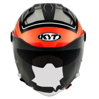 KYT D-City Overtech Black Orange Fluorecent Helmet