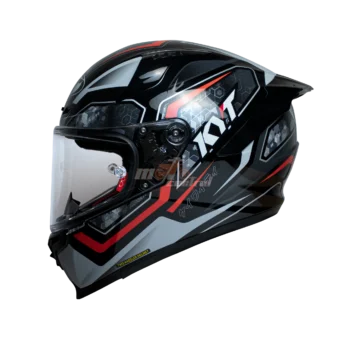 Alternative view of KYT Striker 2V #01 Black Red Helmet