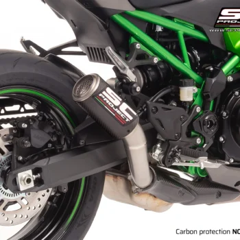 SC Project Exhaust CR-T carbon with stoneguard grid without carbon heat protectorki Kawasaki Z900 (2025)