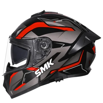 SMK Typhoon S01 Azonix  Gloss Black Red (GL263) Helmet