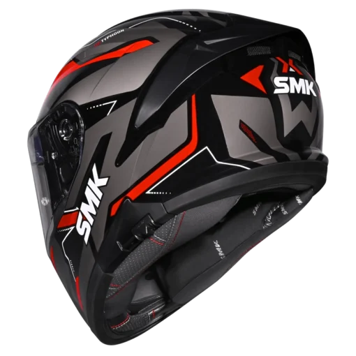 SMK Typhoon S01 Azonix  Gloss Black Red (GL263) Helmet - Image 2
