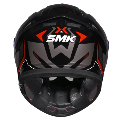 SMK Typhoon S01 Azonix  Gloss Black Red (GL263) Helmet - Image 4