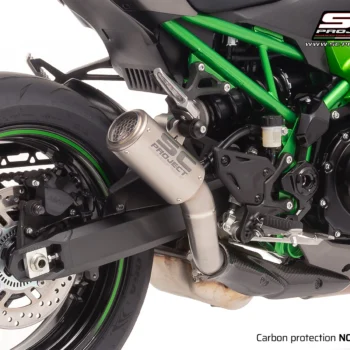 SC Project Exhaust CR-T Titanium with stoneguard grid without carbon heat protector for Kawasaki Z900 (2025)