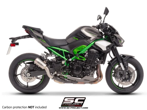 SC Project Exhaust CR-T Titanium with stoneguard grid without carbon heat protector for Kawasaki Z900 (2025) - Image 2
