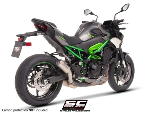 SC Project Exhaust CR-T Titanium with stoneguard grid without carbon heat protector for Kawasaki Z900 (2025) - Image 4