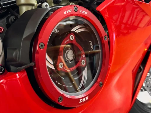 DBK BLACK Red Clutch Cover With LED for Ducati Panigale V4-V4S (2018-2019) - Image 2