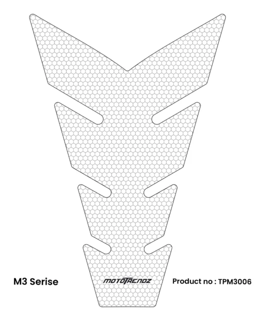 Mototrendz Tank Pads M3 series Clear With Pattern (Universal fit)