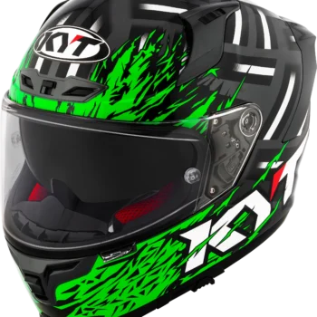 KYT Striker 2V Flaming Anthracite Green Helmet