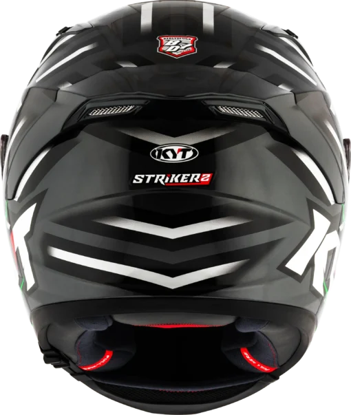 KYT Striker 2V Flaming Anthracite Green Helmet - Image 3