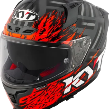 KYT Striker 2V Flaming Anthracite Red Helmet