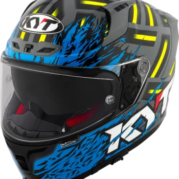 KYT Striker 2V Flaming Grey Blue Helmet