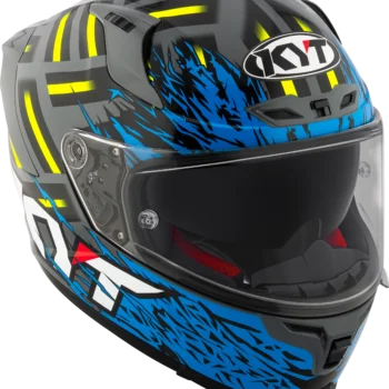 Alternative view of KYT Striker 2V Flaming Grey Blue Helmet