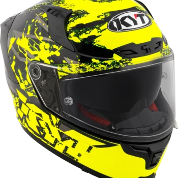 Alternative view of KYT Striker 2V Neutron Yellow Helmet