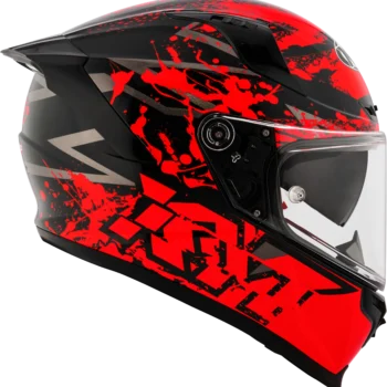 Alternative view of KYT Striker 2V Neutron Red Helmet