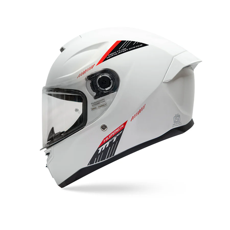 MT Hummer Solid A0 White Gloss Helmet