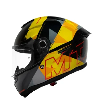 MT Hummer Monti Gloss Black Yellow B3 Helmet