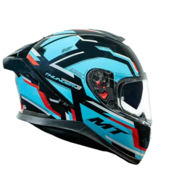 Alternative view of MT Thunder 3 SV Spoiler Blaze B7 Gloss Blue Black Helmet