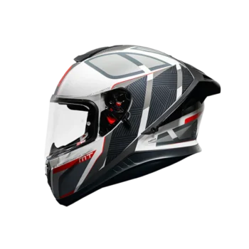 MT Thunder 3 SV Spoiler Nova A2 Gloss White Grey Red Helmet
