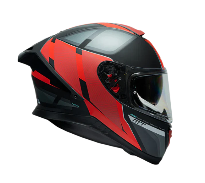 MT Thunder 3 SV Spoiler Nova B5 Matt Black Grey Red Helmet - Image 2