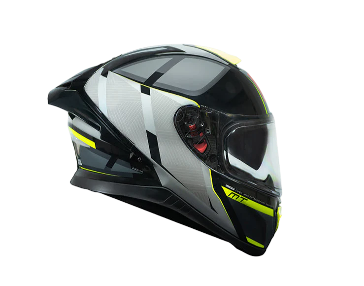 MT Thunder 3 SV Spoiler Nova B62 Gloss Black Grey Neon Yellow Helmet - Image 2