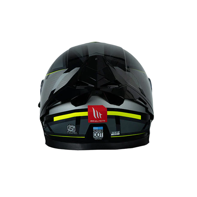MT Thunder 3 SV Spoiler Nova B62 Gloss Black Grey Neon Yellow Helmet - Image 4