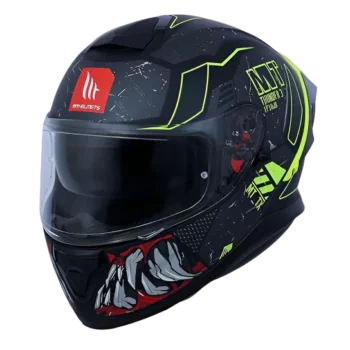 MT Thunder 3 SV Spoiler TX C2 Gloss Black Grey Neon Yellow Helmet
