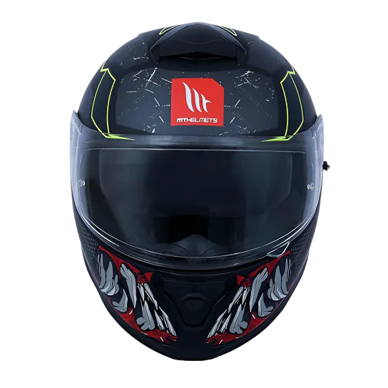 MT Thunder 3 SV Spoiler TX C2 Matt Black Grey Neon Yellow Helmet - Image 2