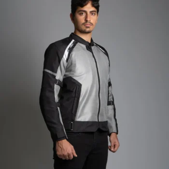 Alternative view of DSG Aire Mesh 2 Light Grey Black White Riding Jacket