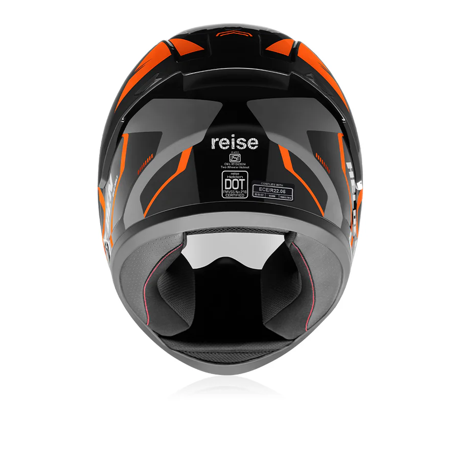 Helden Speed D3 Orange Black Gloss Helmet - Image 3
