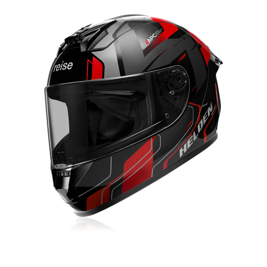 Helden Speed D1 Red Black Gloss Helmet - Image 2