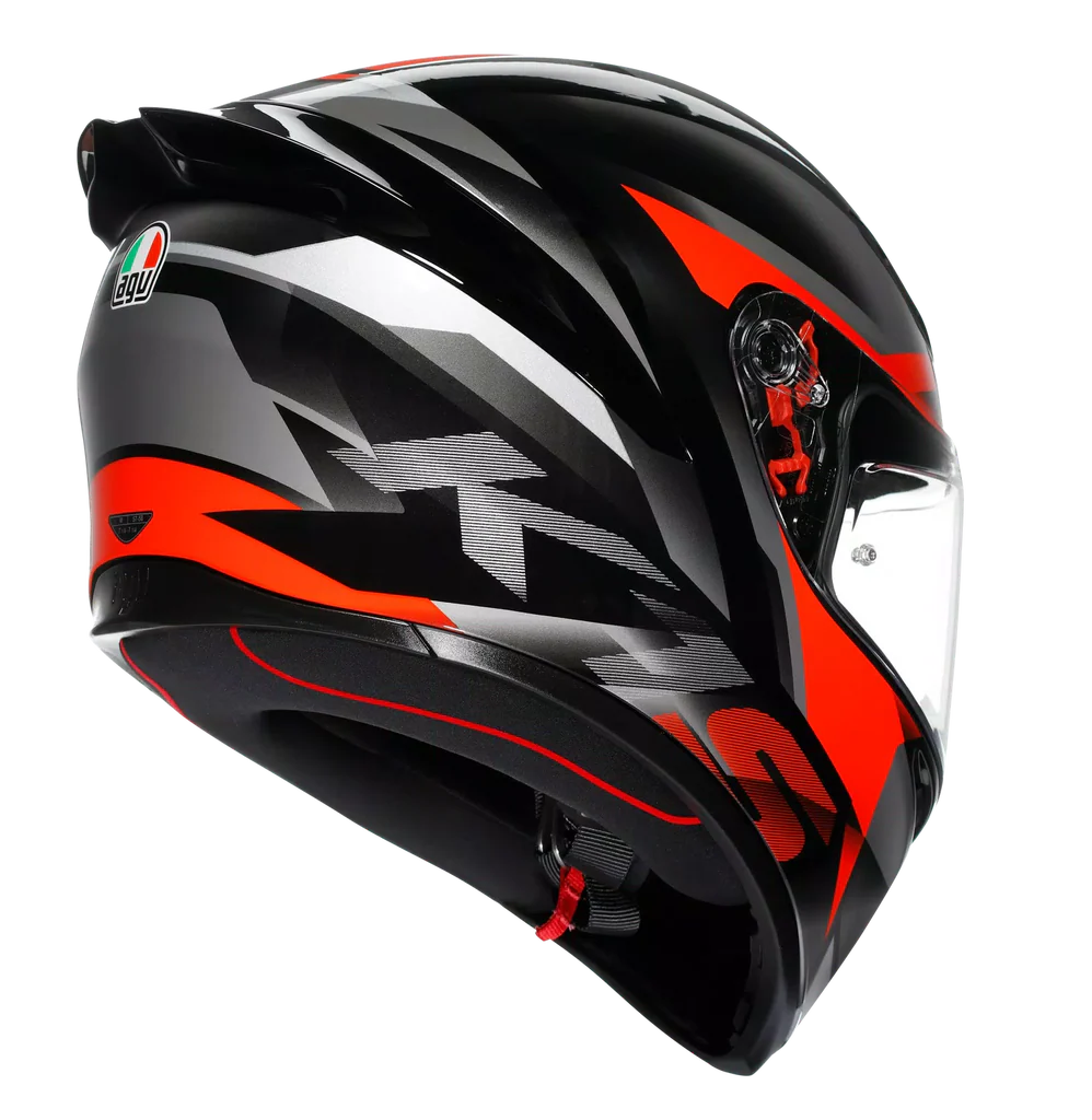 AGV K1 S Fastlap Gloss Black Grey Red Helmet - Image 3